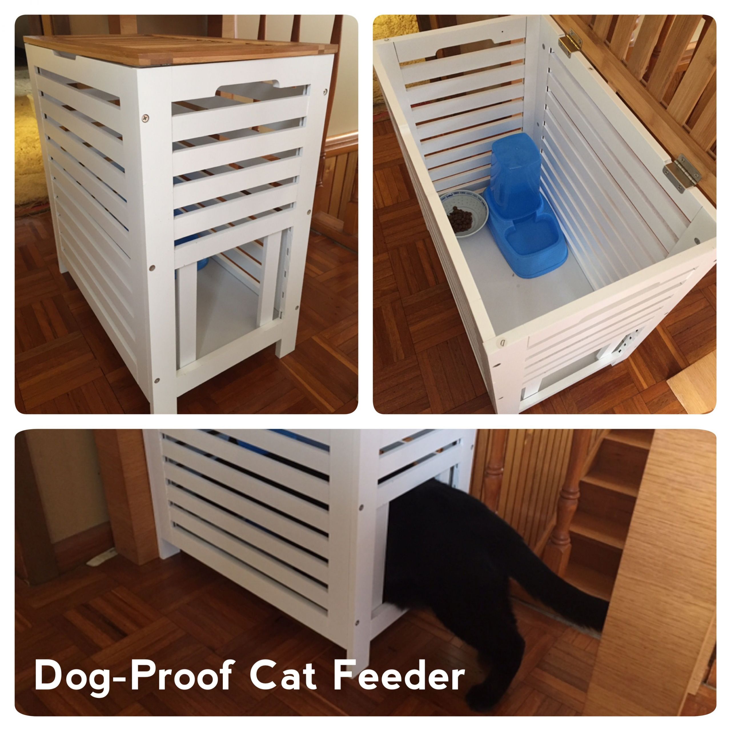 DIY Dog Proof Cat Feeding Station
 Dog Proof Cat Feeder Kmart Hack Remove 4 horizontal slats