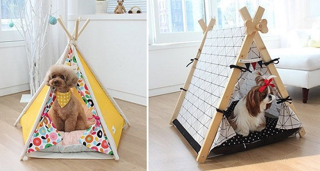 DIY Dog Tent
 Adorable Pet Teepee Indian Tent