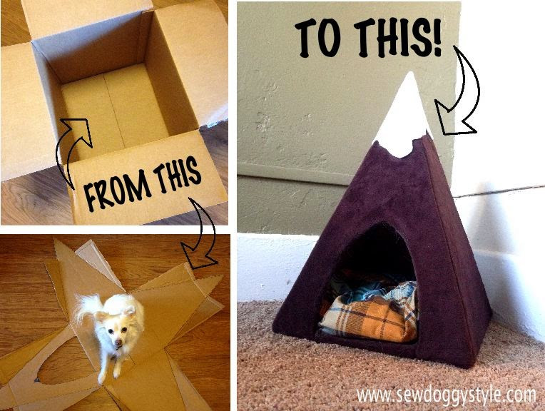 DIY Dog Tent
 Sew DoggyStyle DIY Snowy Mountain Peak Pet Tent