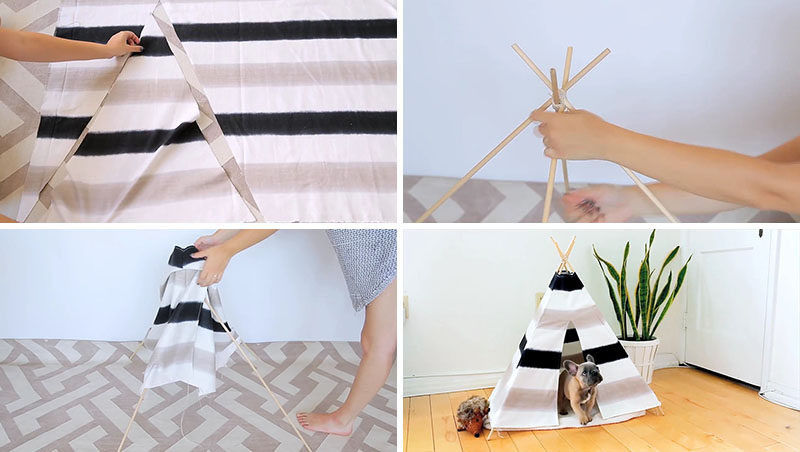 DIY Dog Tent
 Create This Fun And Inexpensive DIY Dog Tent For Your Pup