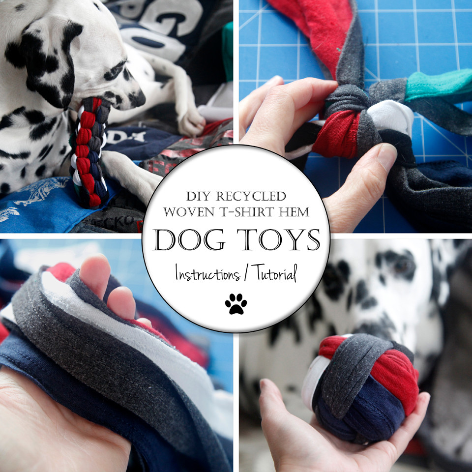 DIY Dog Toy T Shirt
 Dalmatian DIY Recycled T Shirt Hem DIY Woven Dog Toys