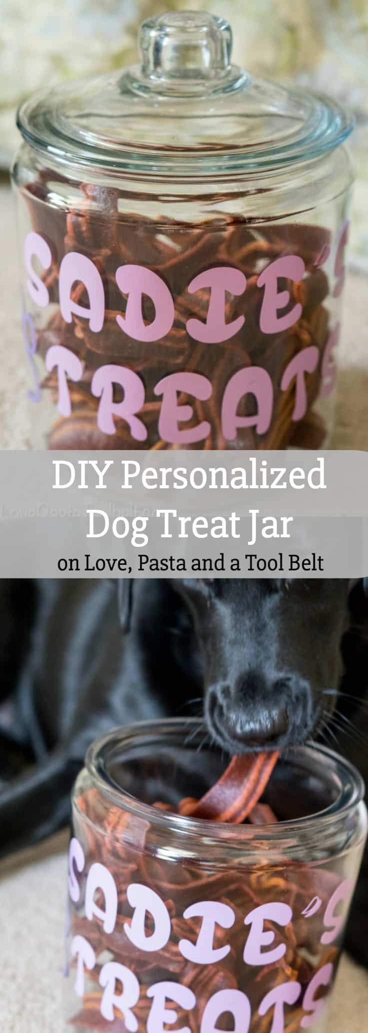 DIY Dog Treat Jar
 DIY Personalized Dog Treat Jar Love Pasta and a Tool Belt