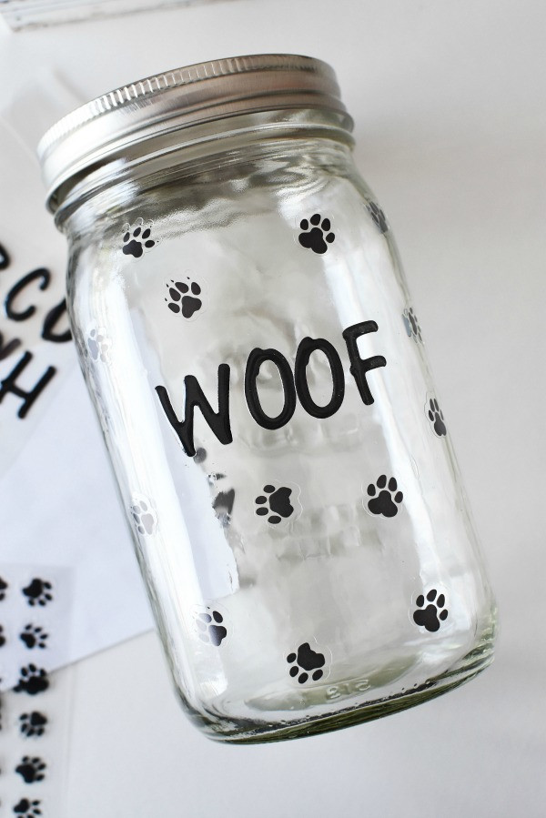 DIY Dog Treat Jar
 DIY Woof Dog Treat Jar