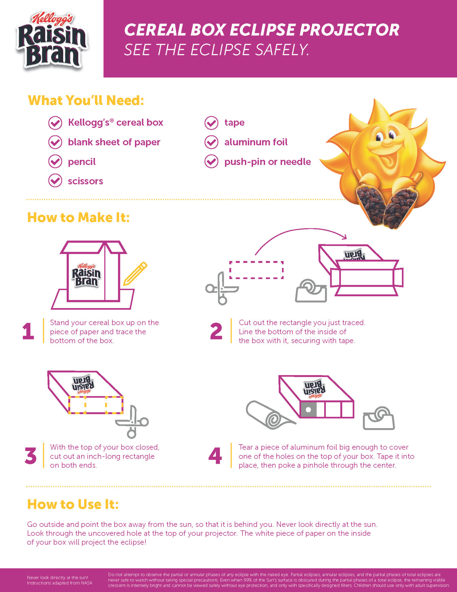 DIY Eclipse Box
 Make your own DIY Cereal Box Solar Eclipse Viewer