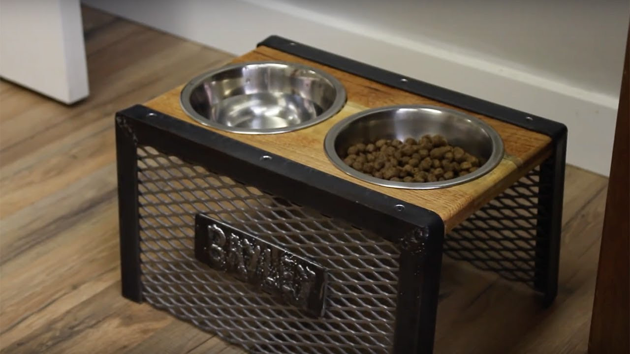 DIY Elevated Dog Bowls
 DIY Industrial Raised Dog Bowl Holder