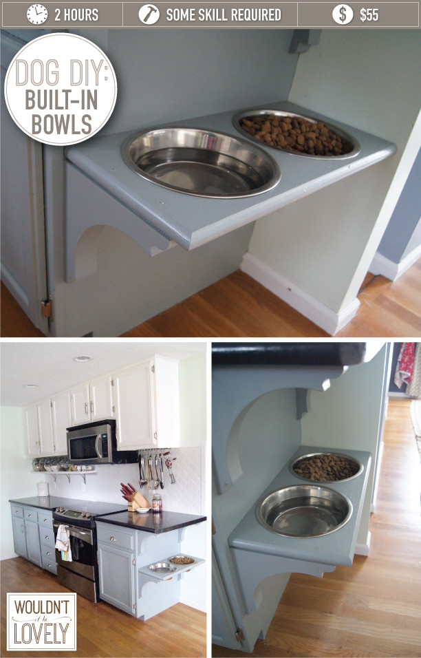 DIY Elevated Dog Bowls
 DIY Built in Dog Bowls — Wouldn t it be Lovely