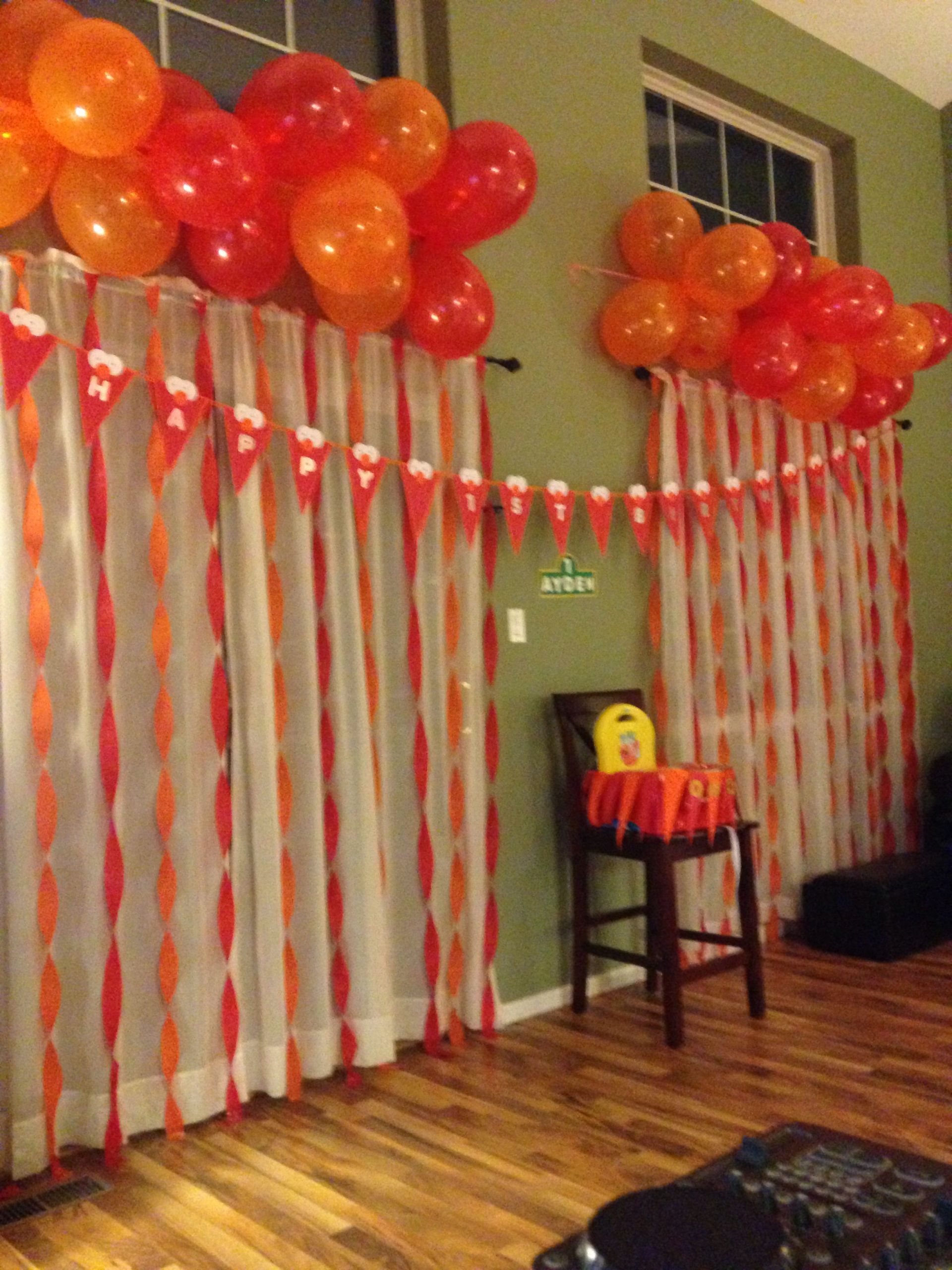DIY Elmo Decorations
 Elmo birthday party balloons first birthday party high