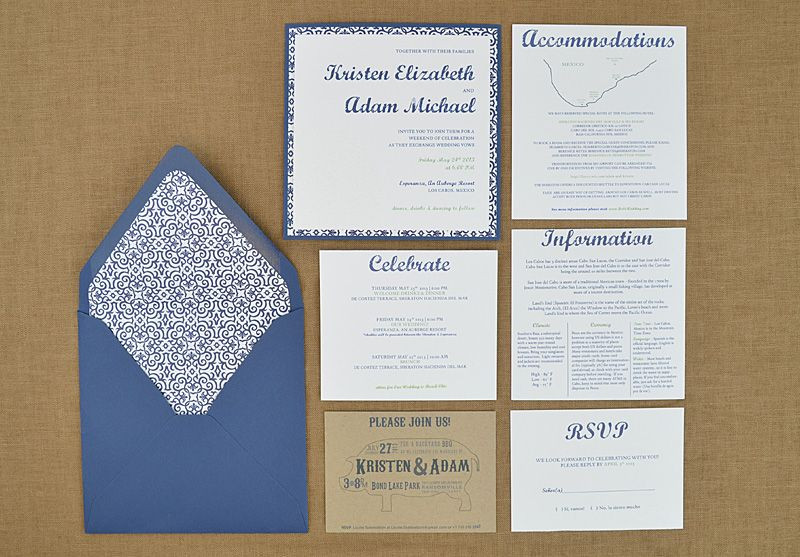 DIY Embossed Wedding Invitations
 Embossed Blue Panel Pocket Real DIY Wedding Invitation