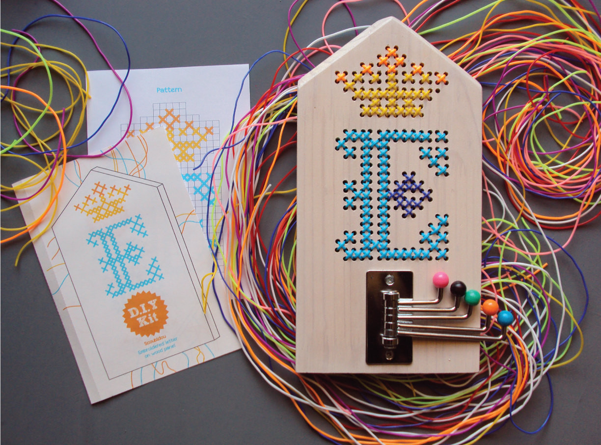 DIY Embroidery Kit
 DIY Kit for Kids Embroidery on wood with SCOUBIDOU