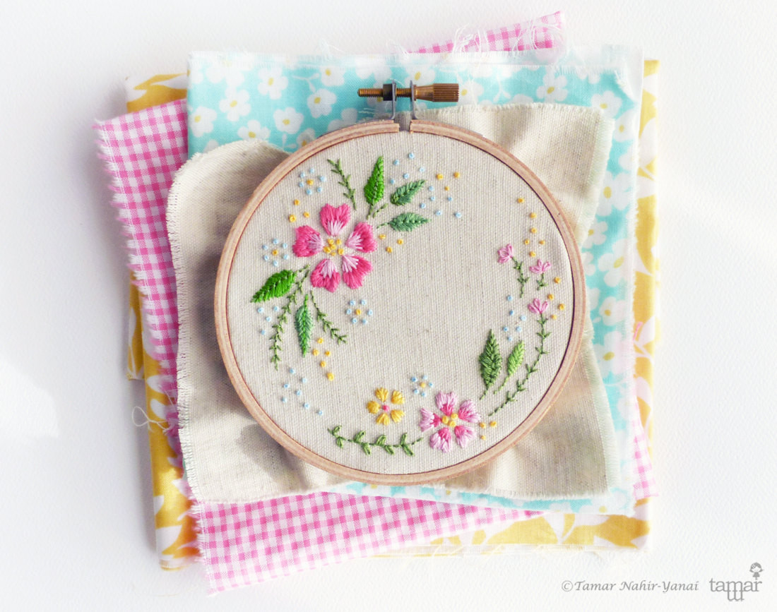 DIY Embroidery Kit
 Embroidery kit DIY kit Hand embroidery Circle of flowers