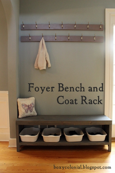 DIY Entryway Bench Coat Rack
 DIY Coat Rack and Bench for Our Foyer
