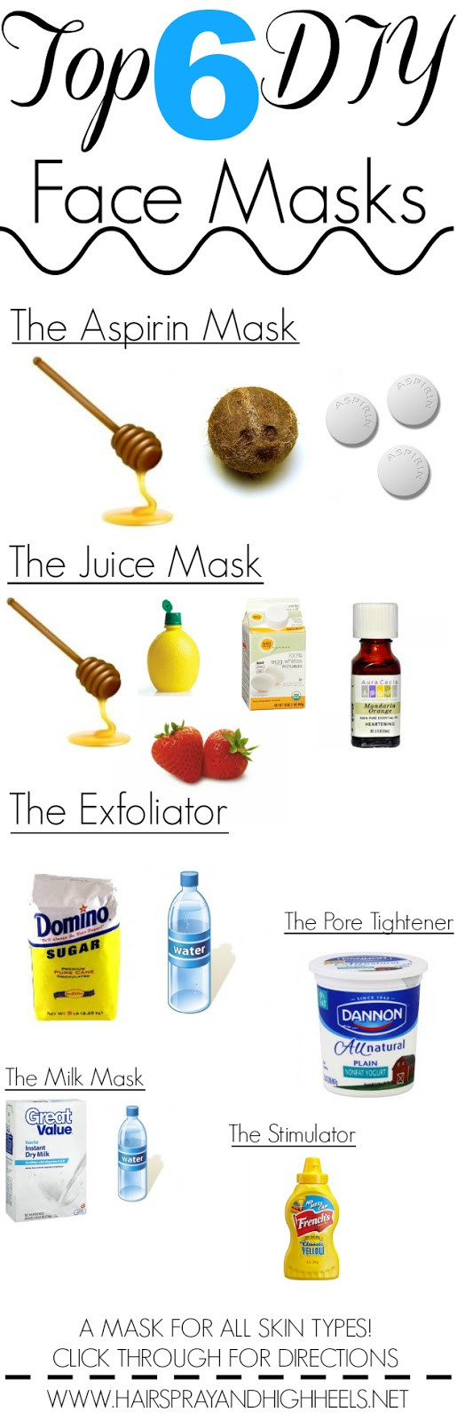 DIY Facial Mask Recipe
 6 DIY Face Masks All Skin Types Hairspray and Highheels