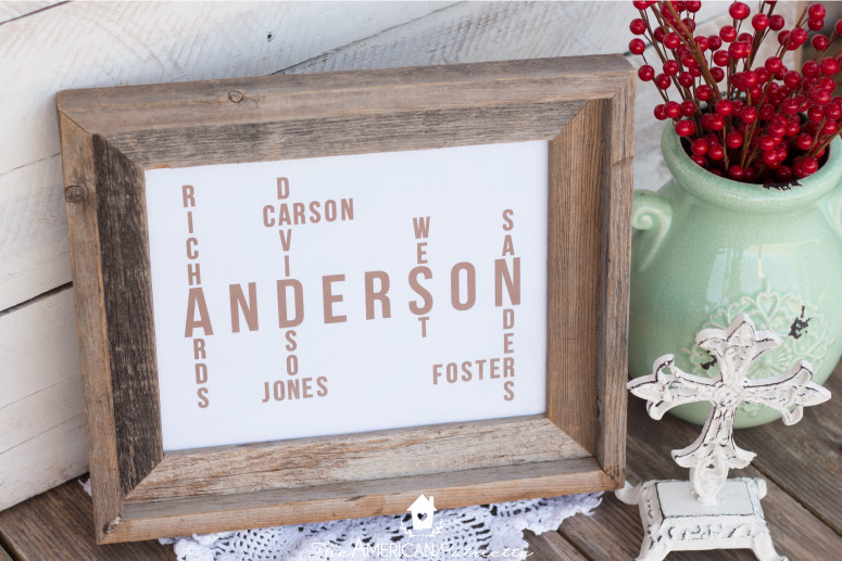 DIY Family Gifts
 DIY Family Name Tree Great t & decor idea The