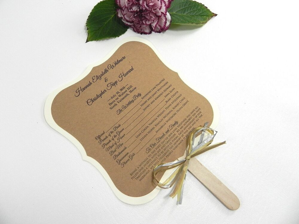 DIY Fan Wedding Programs
 DIY KIT Custom Rustic Wedding Program Fans Personalized