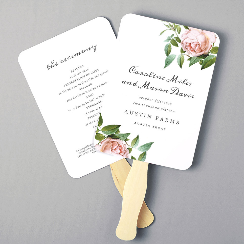 DIY Fan Wedding Programs
 Printable Fan Program Fan Program Template Wedding Fan