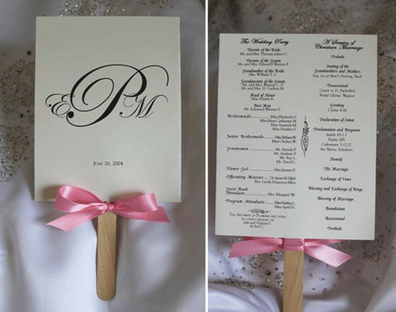 DIY Fan Wedding Programs
 Items similar to Custom Content DESIGN ONLY DIY Fan