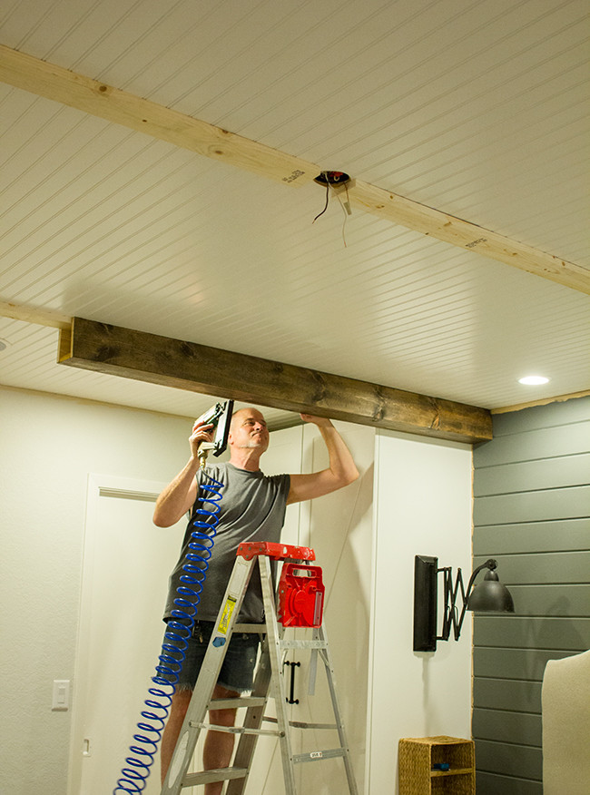 DIY Faux Wood Beams
 Master Makeover DIY Wood Beams Amazing Kitchen