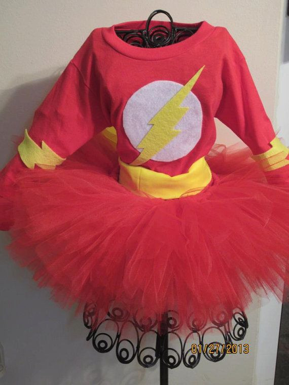 DIY Flash Costume
 FLASH Inspired Girls Tutu Costume Set