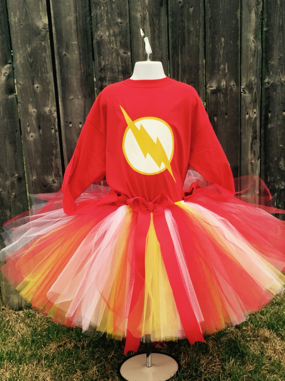 DIY Flash Costume
 Flash super hero tutu dress outfit