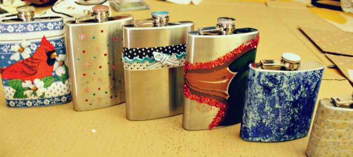 DIY Flask Decorating
 wattlebird Craft Night Part 2 Decorating Flasks