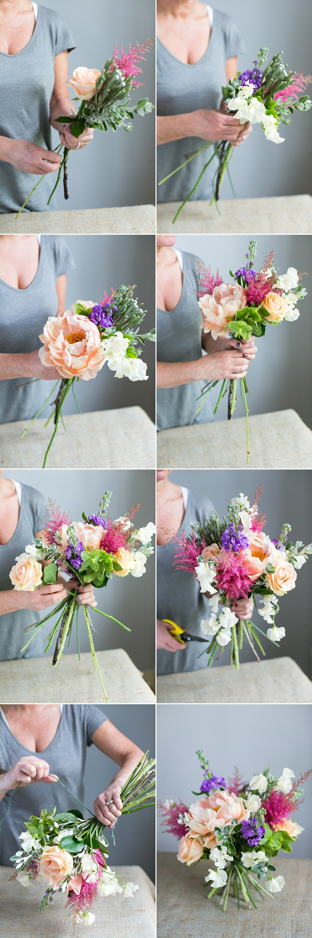 DIY Flower Arrangements Weddings
 DIY Spring bouquet tutorial with peonies