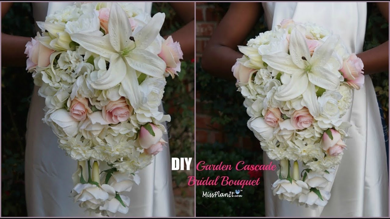 DIY Flowers Wedding
 DIY Garden Cascading Bridal Wedding Bouquet