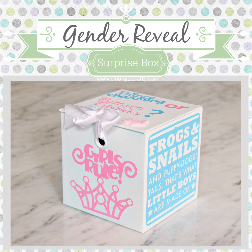 DIY Gender Reveal Box
 C mon Get Crafty Baby Series Gender Reveal Idea