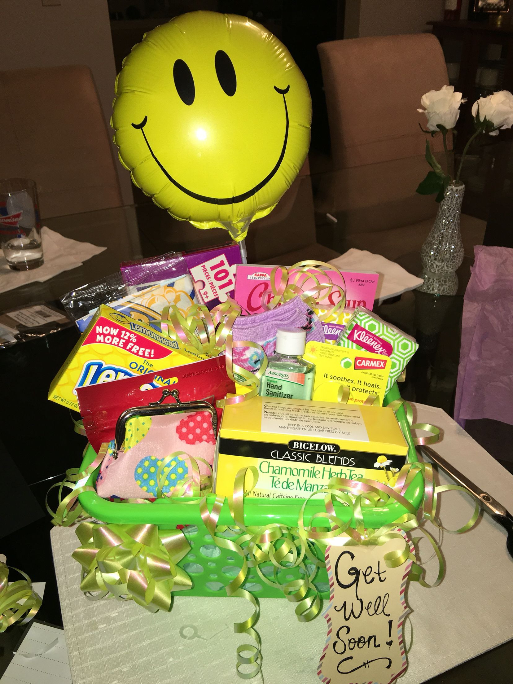 DIY Get Well Gifts
 Get well soon t basket All from dollar store and it