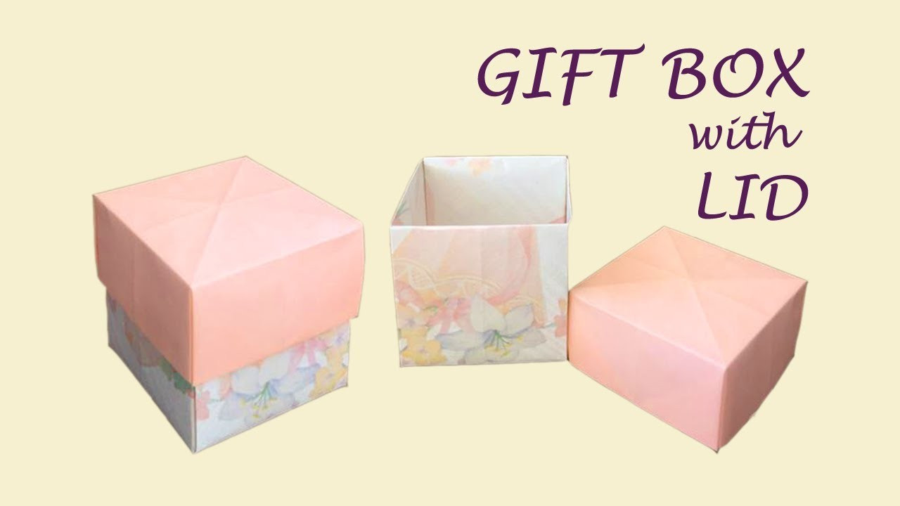 DIY Gift Box With Lid
 Box DIY easy origami t box with lid Cube Box