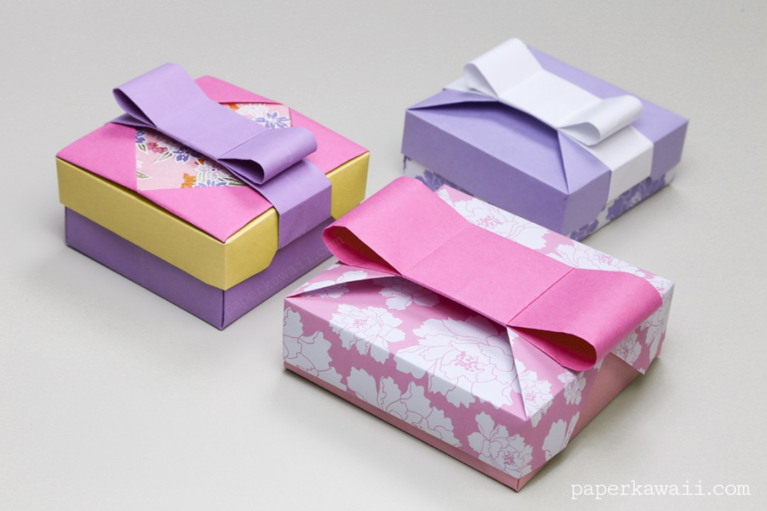 DIY Gift Box With Lid
 Origami Gift Box Mix & Match Lids Paper Kawaii