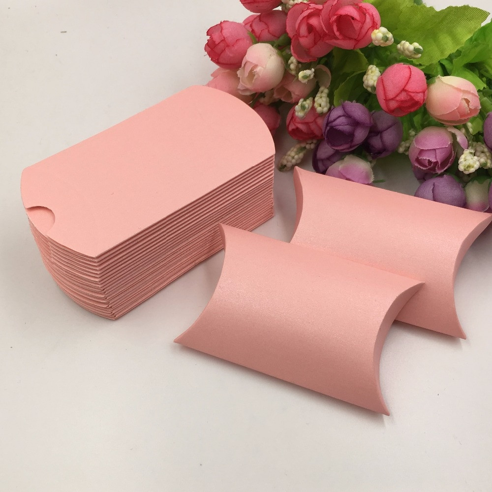 DIY Gift Boxes
 50pcs lot pink paper boxes blank candy box pillow box