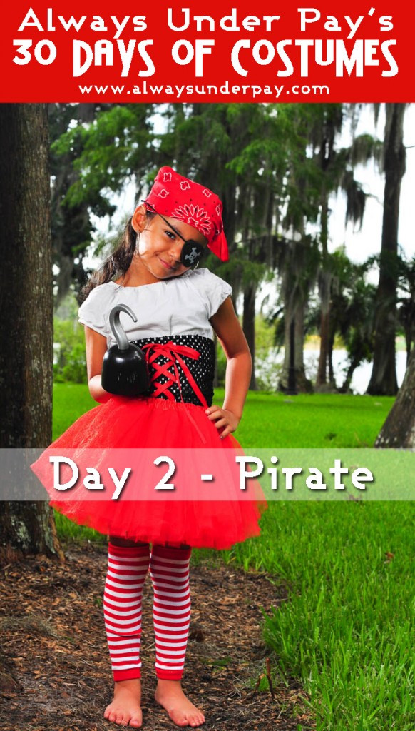 DIY Girls Halloween Costumes
 Day 2 – Girls Pirate DIY Halloween Costume Tutorial Idea