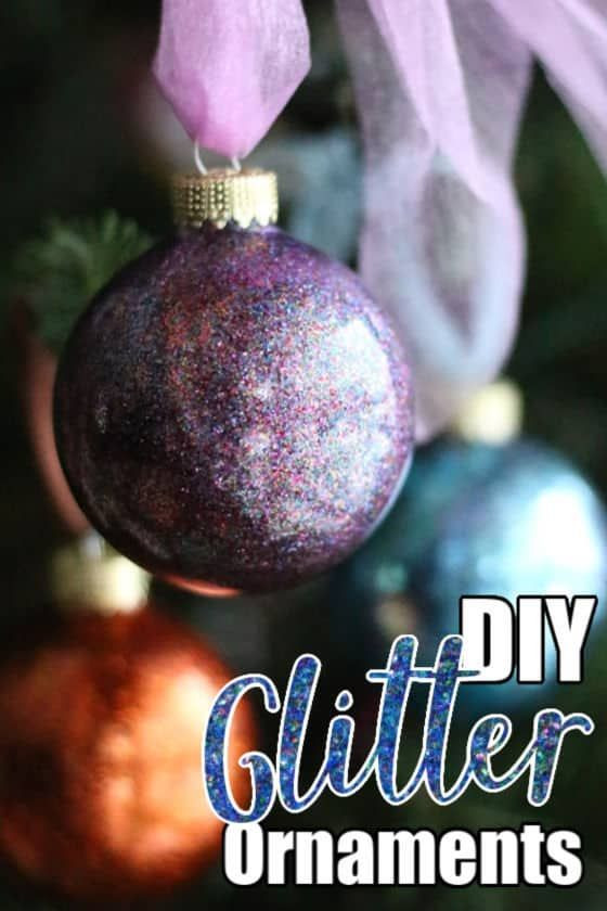 DIY Glitter Ornaments With Hairspray
 EASY DIY GLITTER ORNAMENTS