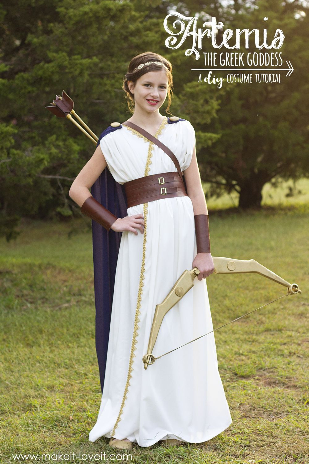 DIY Goddess Costume
 DIY Greek Goddess Costume ARTEMIS With images