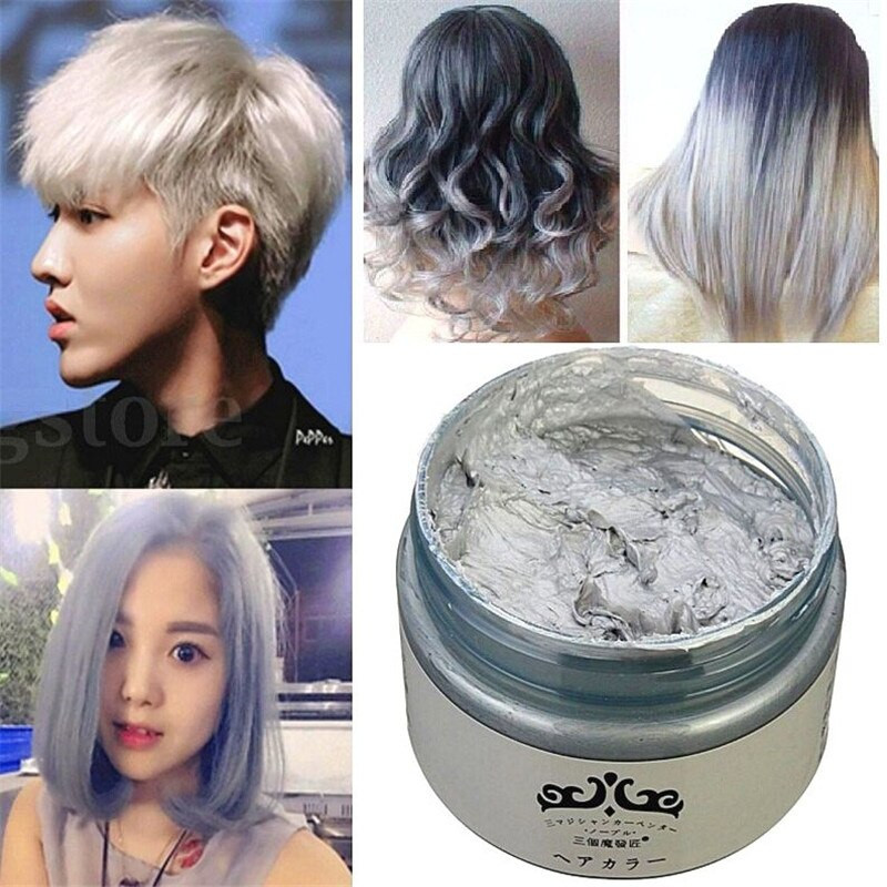 DIY Gray Hair Dye
 FD4713 new Grey Silver DIY Hair Color Wax Mud Dye Coloring