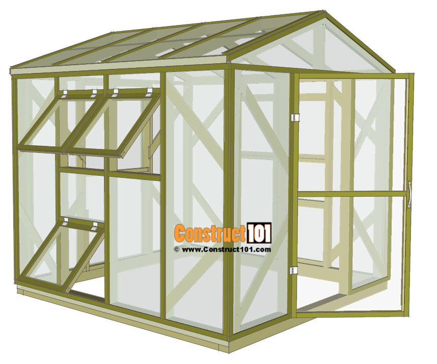 DIY Greenhouse Plans Free
 Greenhouse Plans 8 x8 Step By Step Plans Construct101