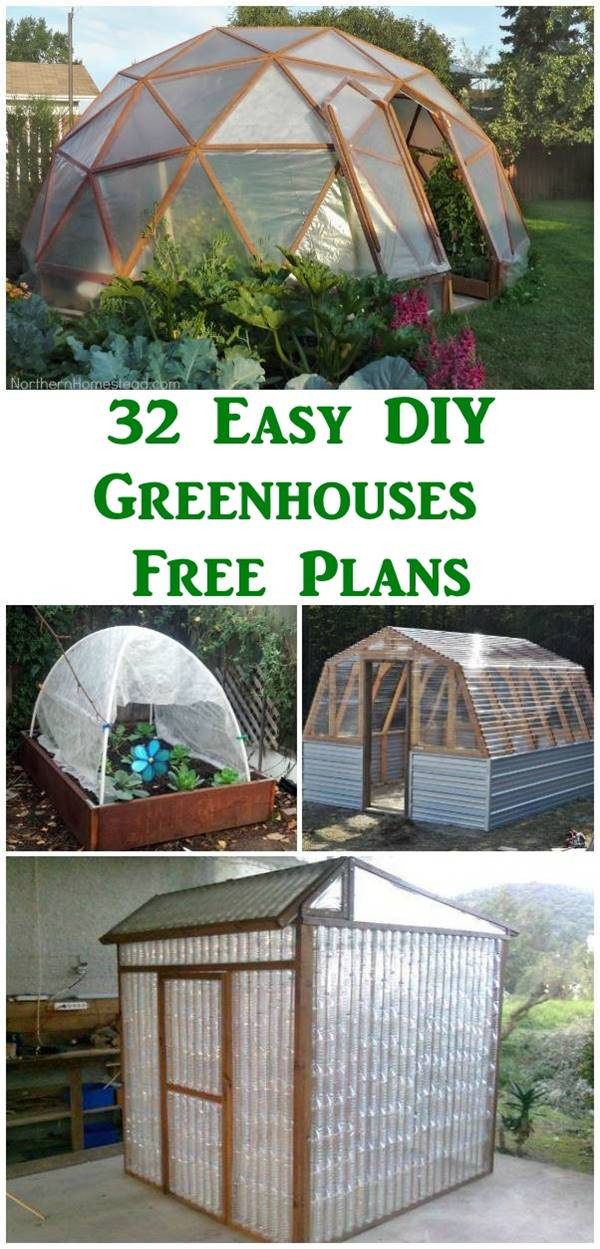 DIY Greenhouse Plans Free
 32 Easy DIY Greenhouses with Free Plans i Creative Ideas