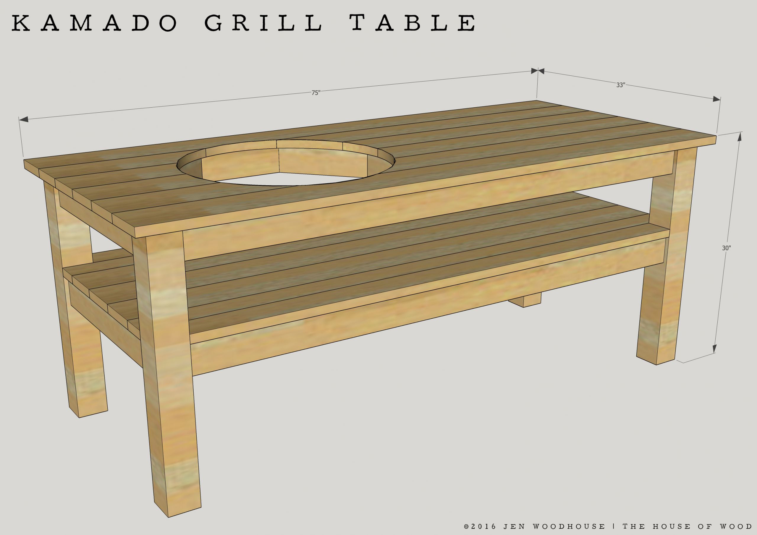 DIY Grill Table Plans
 DIY Kamado Grill Table