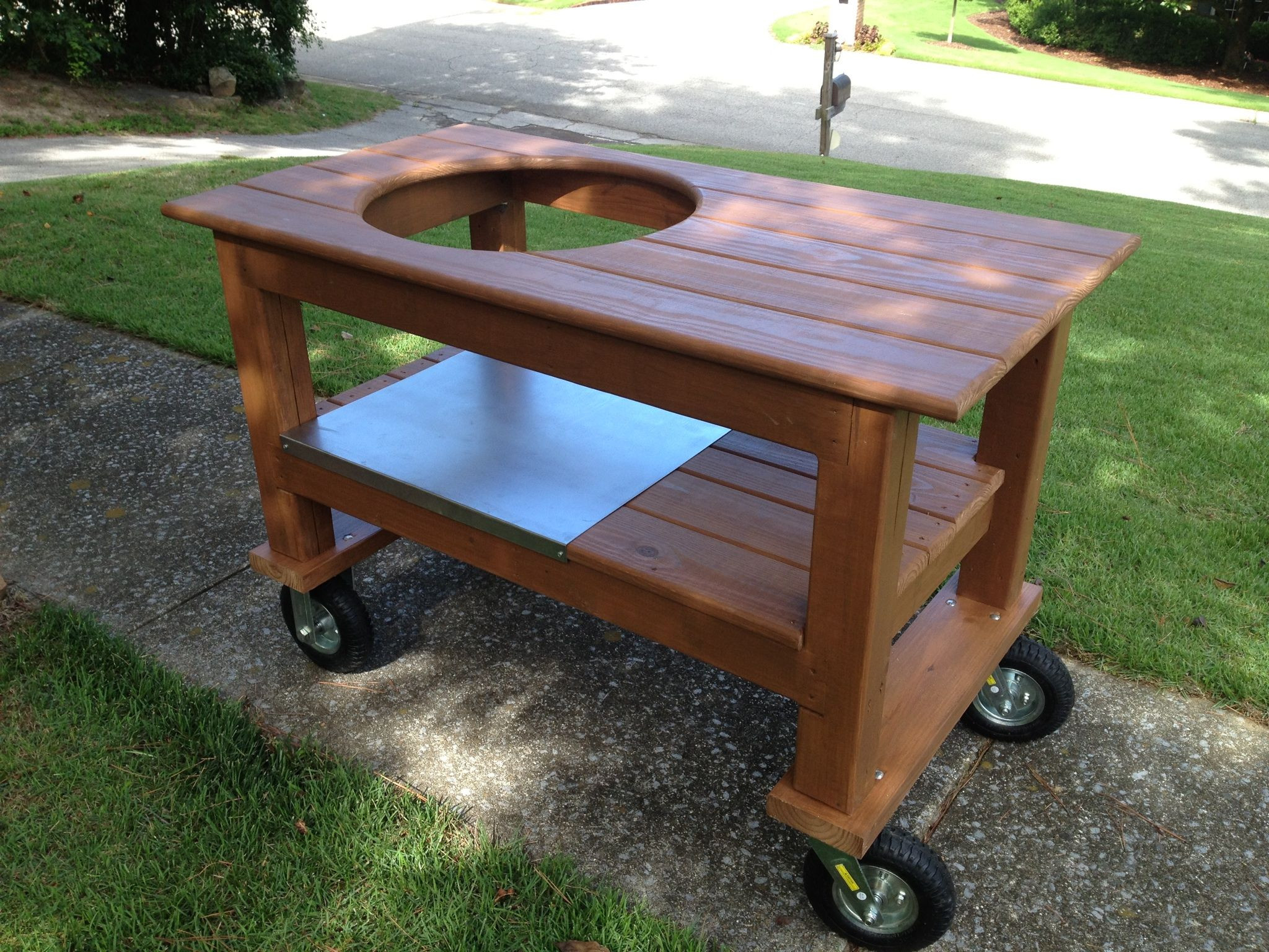 DIY Grill Table Plans
 Big Green Egg table