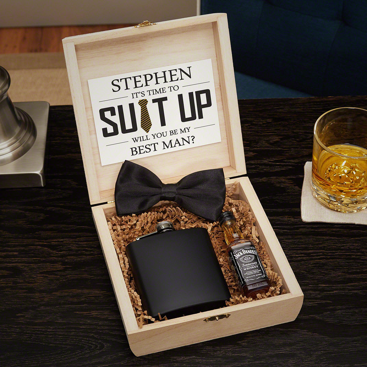 DIY Groomsmen Gifts
 Personalized Groomsmen Gifts and Wooden Crate Set