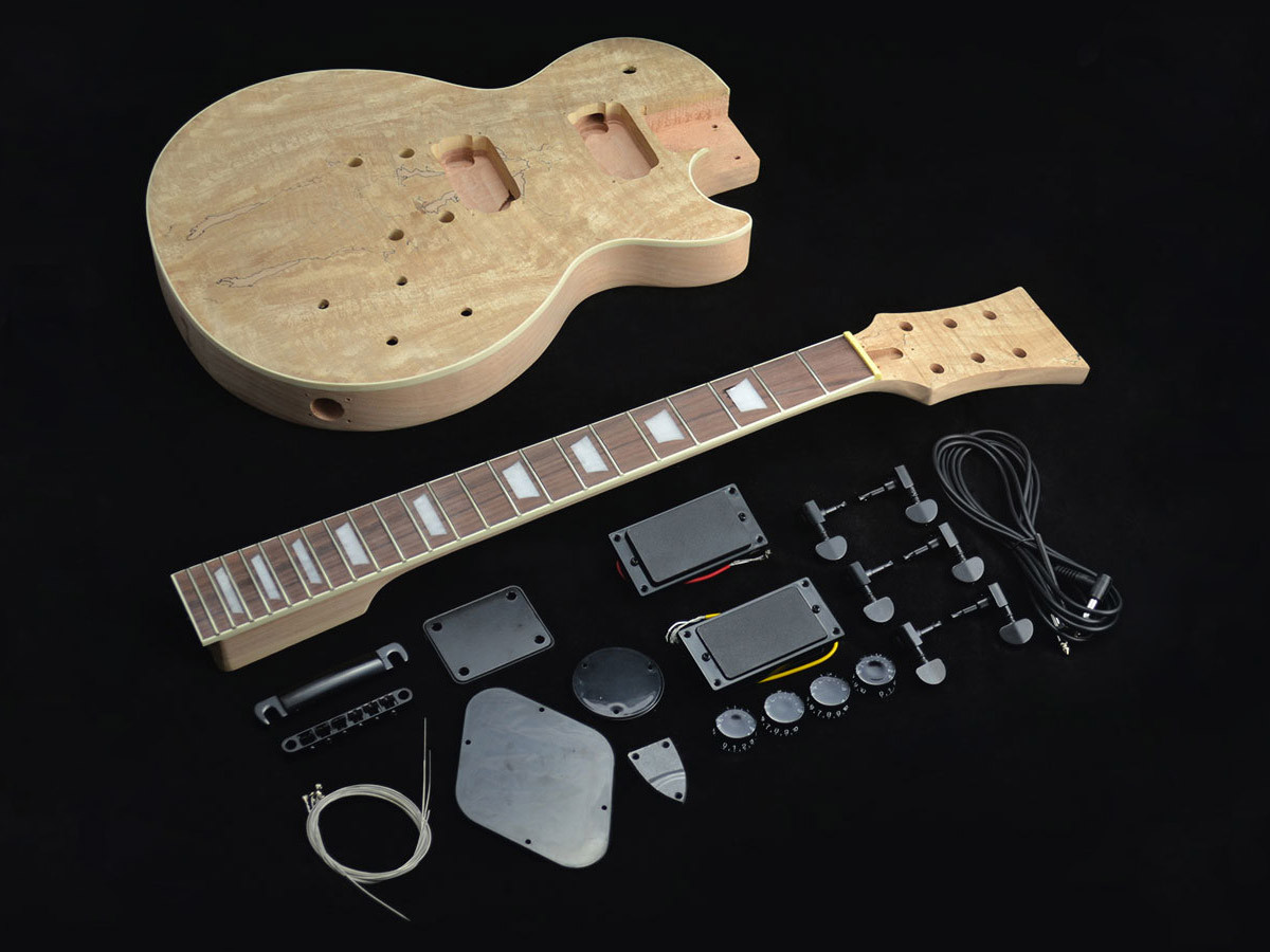 DIY Guitar Kit Review
 Les Paul Style Guitar Kit Flame Maple DIY Guitars