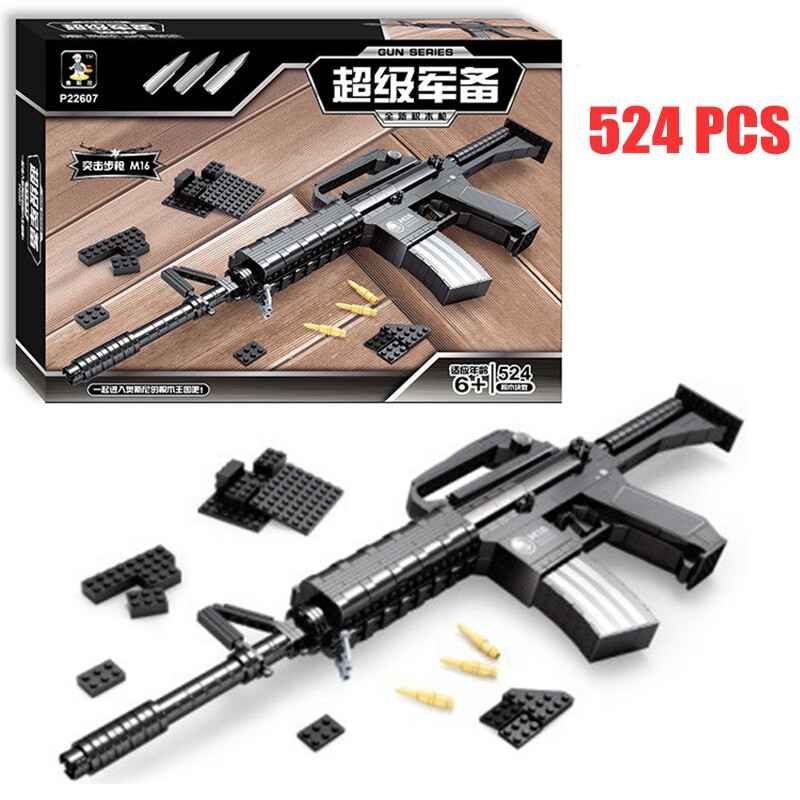 DIY Gun Kit
 Assault Rifle Gun Model Building Blocks 524pcs Bricks