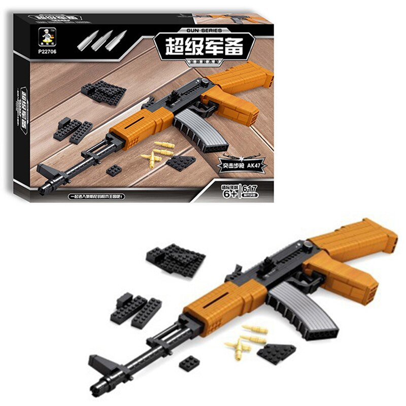 DIY Gun Kit
 Machine Gun AK47 Model Building Blocks 617pcs Bricks