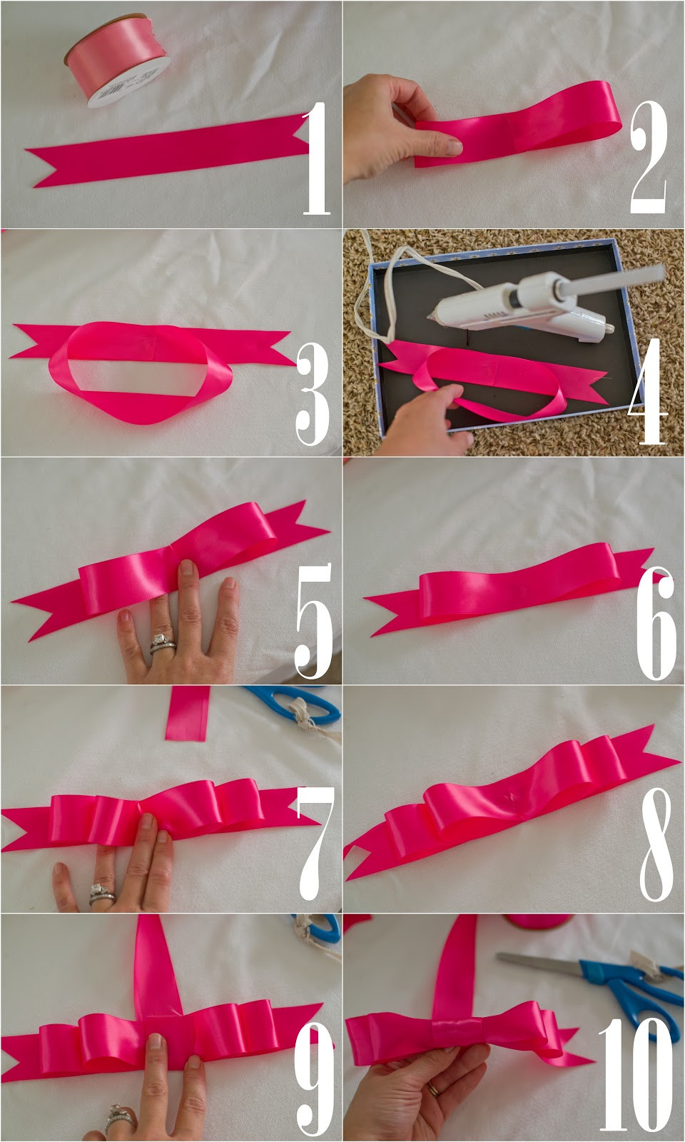 DIY Hair Bow Tutorials
 Domestic Fashionista DIY Satin Hair Bow Tutorial