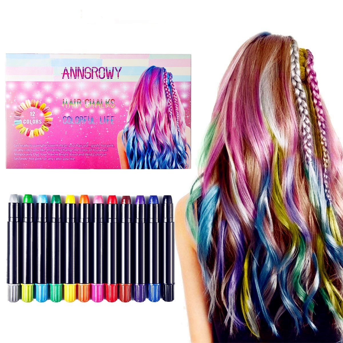 DIY Hair Chalk For Dark Hair
 Amazon Ameauty Hair Chalk Set 24 Hair Dye Colors Non