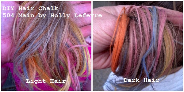 DIY Hair Chalk For Dark Hair
 504 Main by Holly Lefevre DIY Hair Chalk tutorial