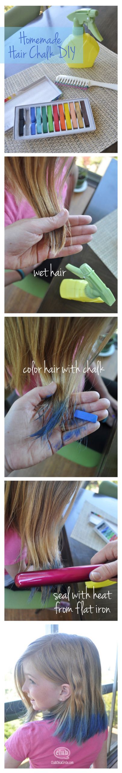 DIY Hair Chalking
 Homemade Hair Chalk Tutorial for Tweens