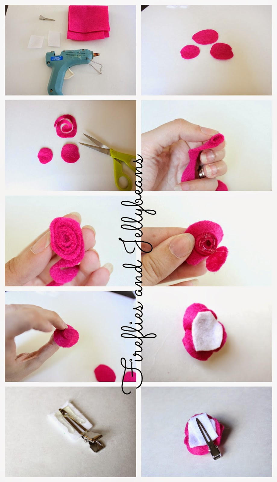 DIY Hair Clip
 Fireflies and Jellybeans 3 Easy DIY 5 Minute Hair Clips