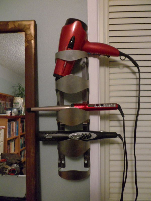 DIY Hair Dryer And Curling Iron Holder
 Creative Hair Dryer and Curling Iron Storage Ideas