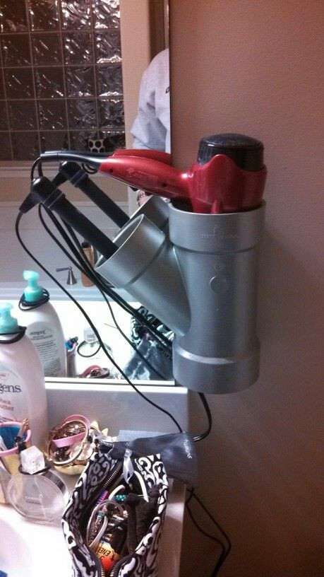 DIY Hair Dryer And Curling Iron Holder
 Storage Solutions All Around the House